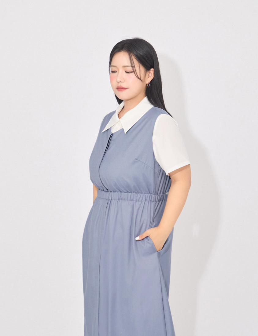 MORE U French-Style Back Cut-Out Plus Size Dress