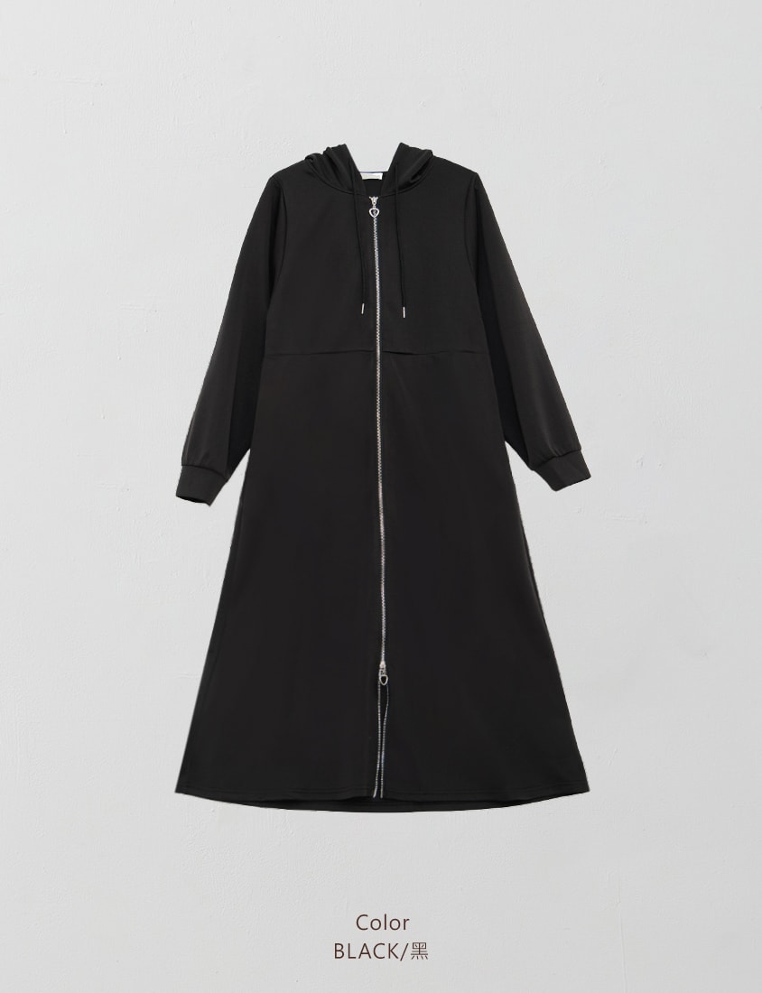 MUA! Heart Double-Zip Plus Size Hooded Maxi Dress