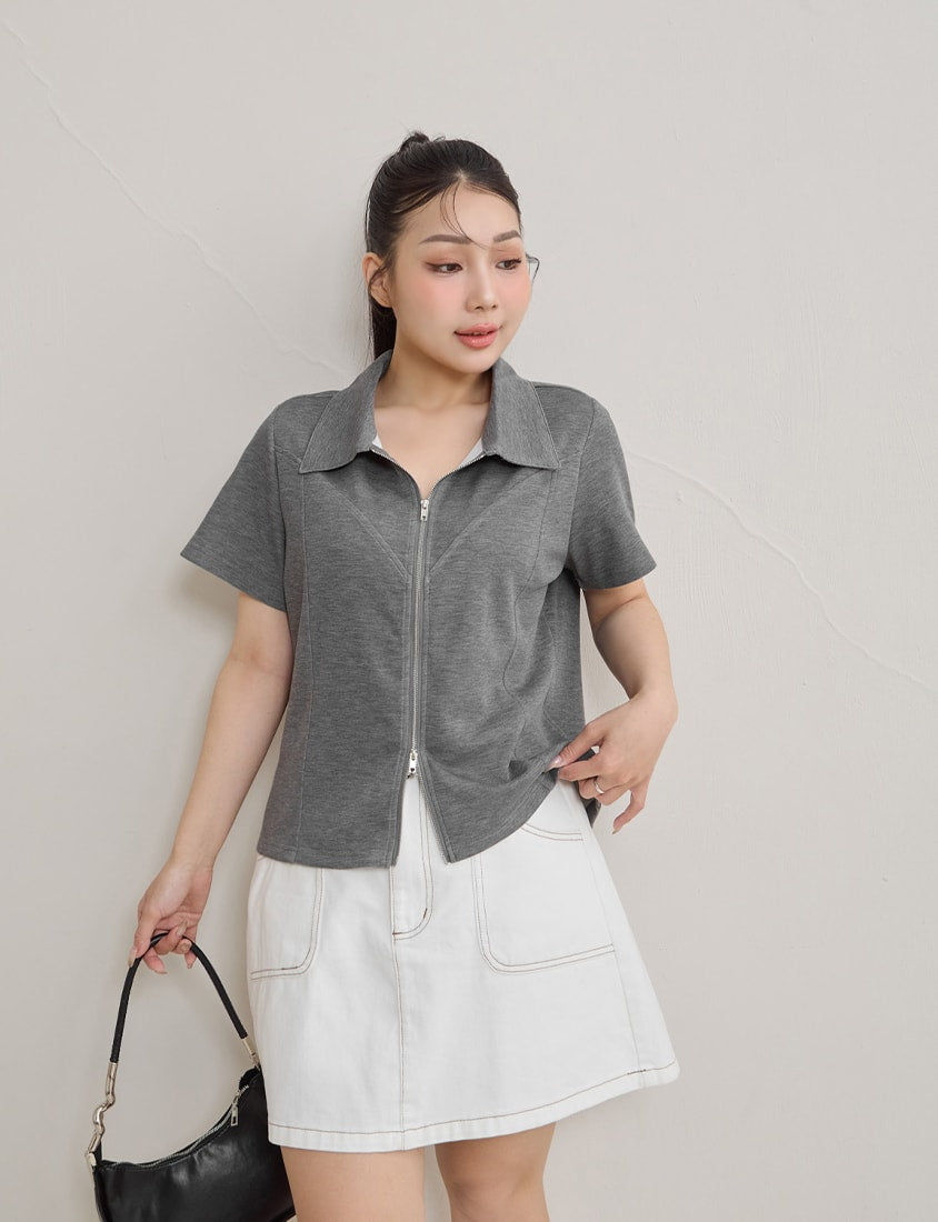Instant Cool Cloud Cotton Double Zip Plus Size Shirt