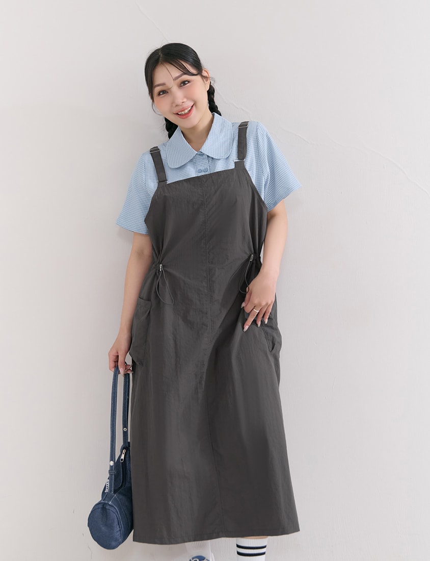 Light Utility Adjustable Strap Plus Size Maxi Dress