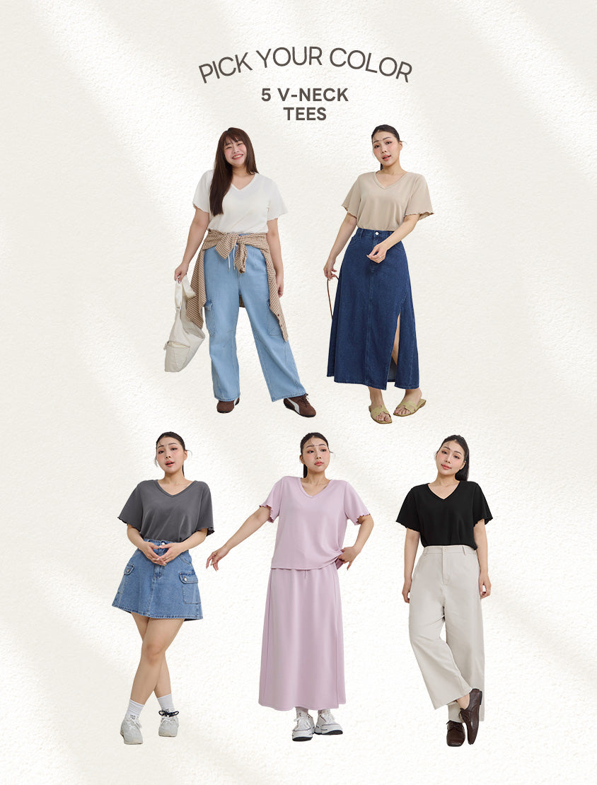 Instant Cool Cloud Cotton V-Neck Plus Size Tee