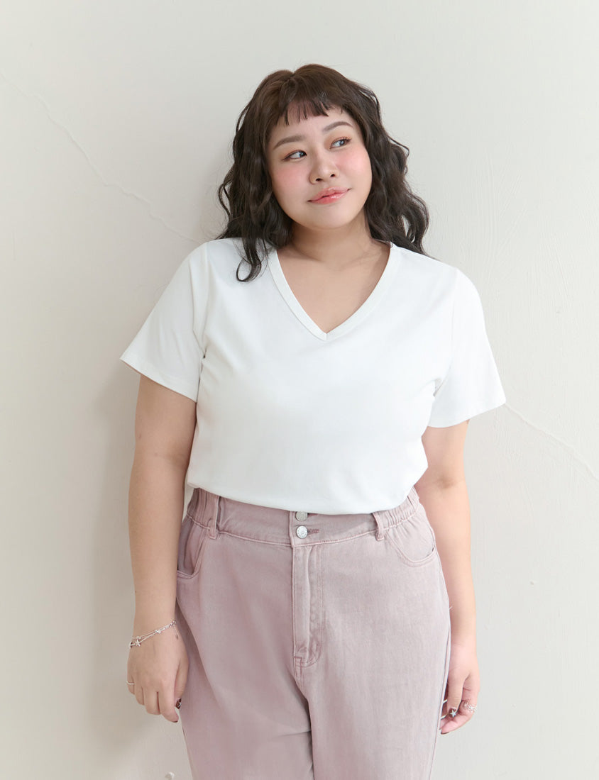 Upgraded 2.0! V-Neck Plus Size Slim Tee