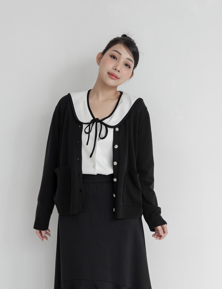 Skin-Friendly Tencel Silky Wool V-Neck Plus Size Knit Cardigan