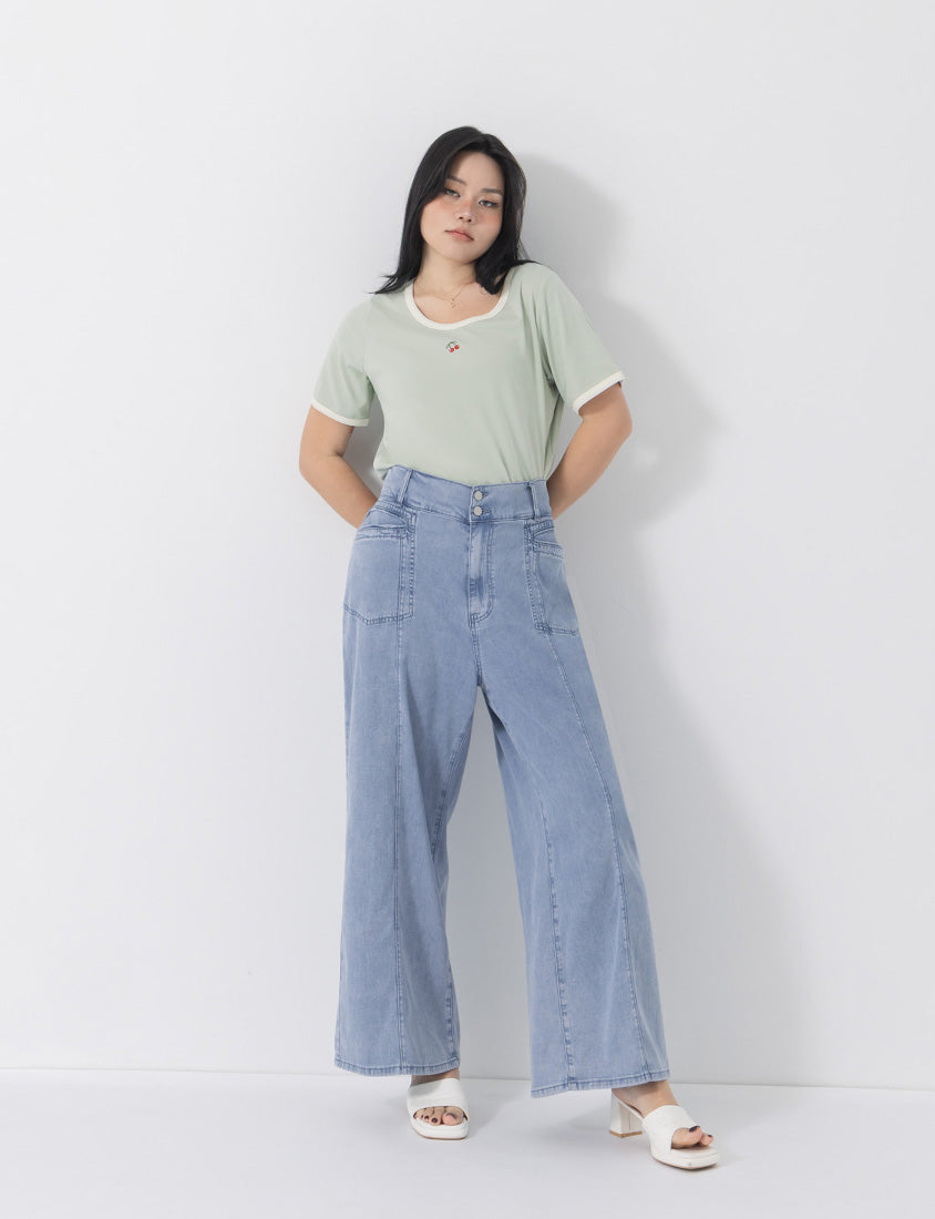 Lightweight Cloud Denim Zero-Restriction Plus Size Jeans (Long)