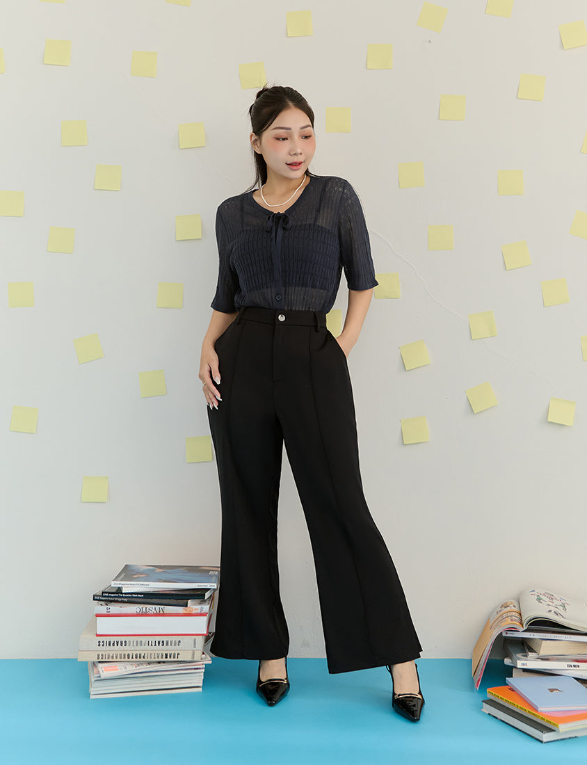 MISS. Lyocell Linen Ribbed Knit Plus Size Cardigan