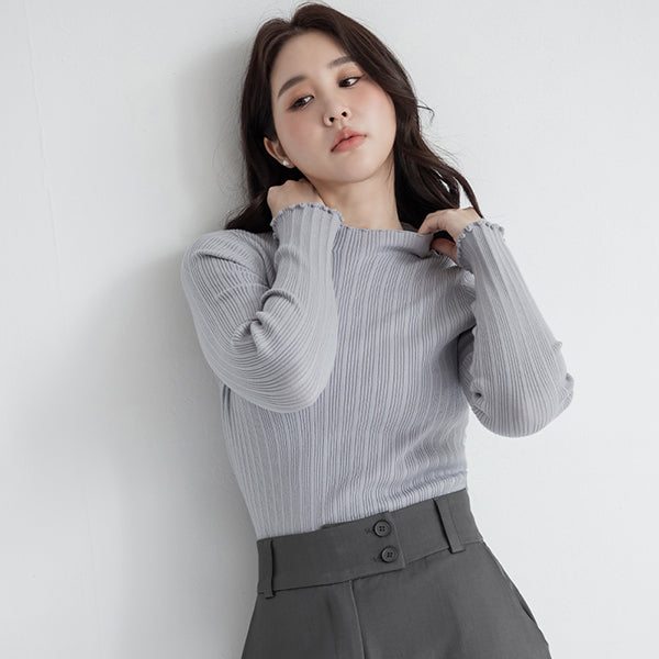 MISS. Essential Versatile Plus Size Ribbed Knit Top