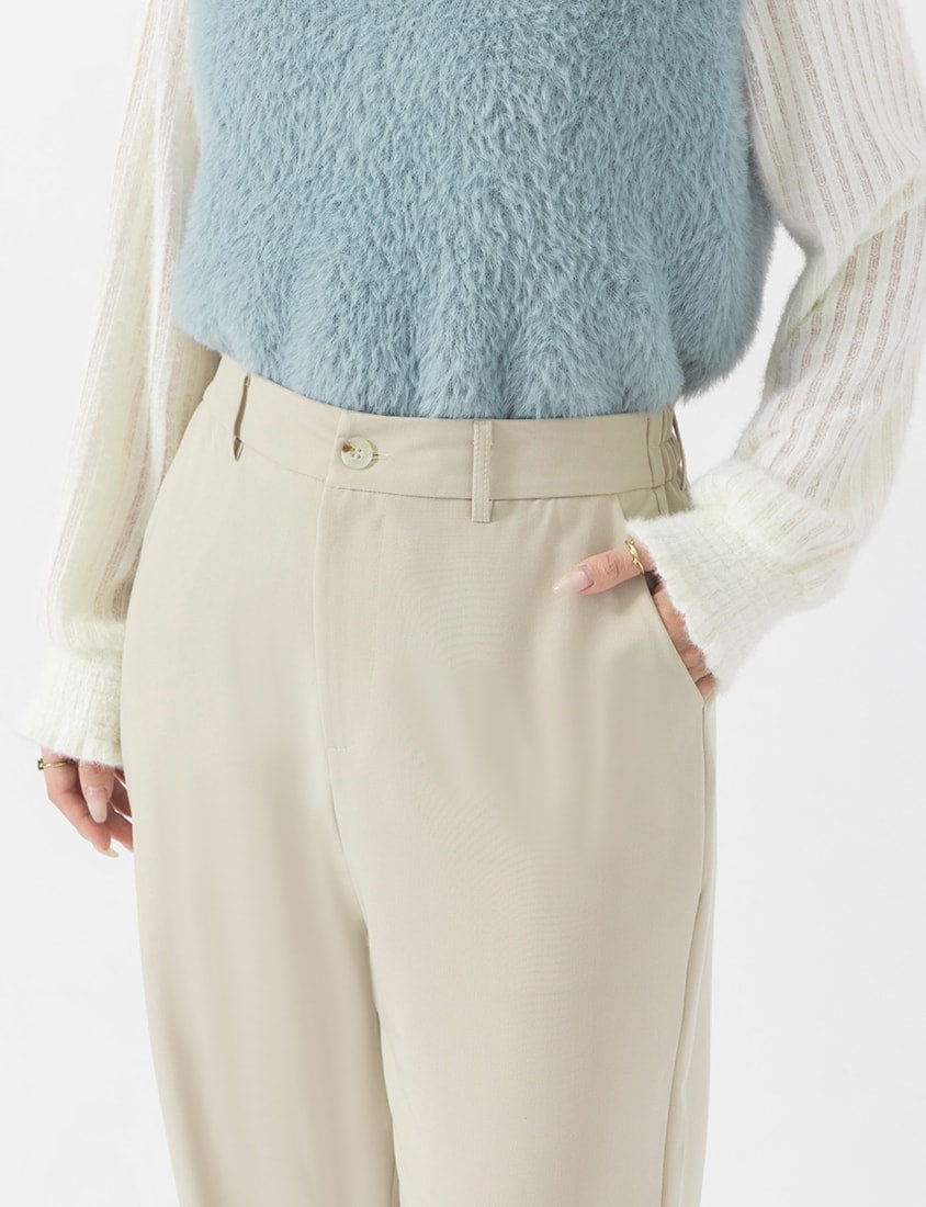 MISS. Boyfriend Style Cropped Cuffed Plus Size Tailored Pants