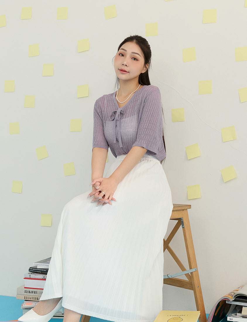 MISS. Lyocell Linen Ribbed Knit Plus Size Cardigan