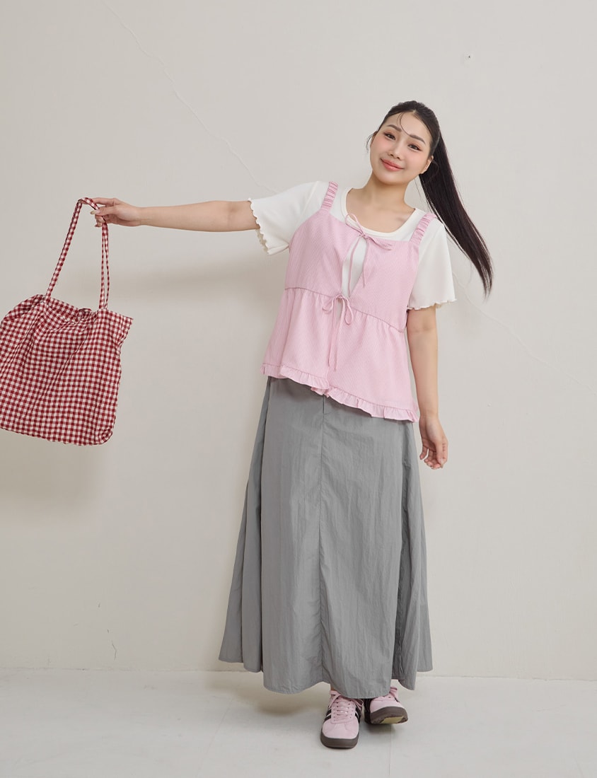Sweet Stripe Tie-Front Plus Size Layering Vest