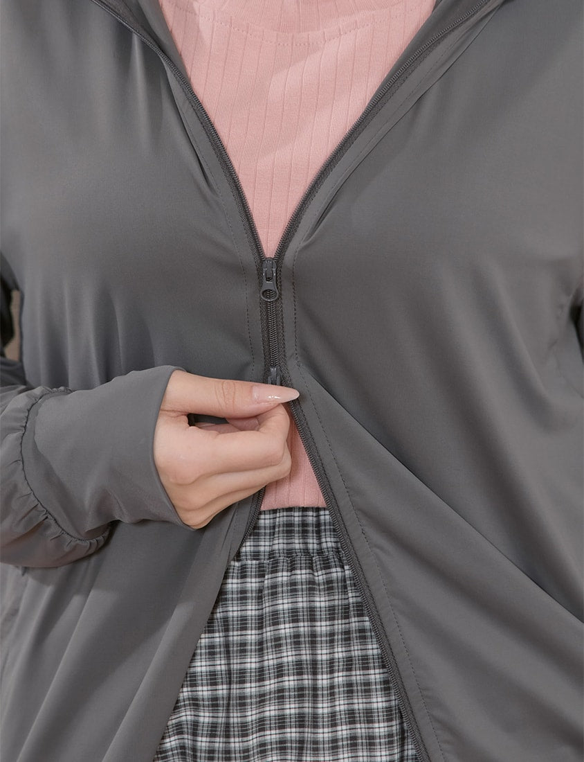 Icy Cooling Detachable Hooded Sun Protection Plus Size Jacket