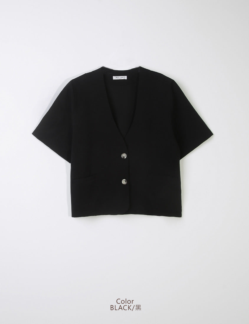 MISS. Wrinkle-Resistant Soft Linen Collarless Blazer Plus Size Jacket