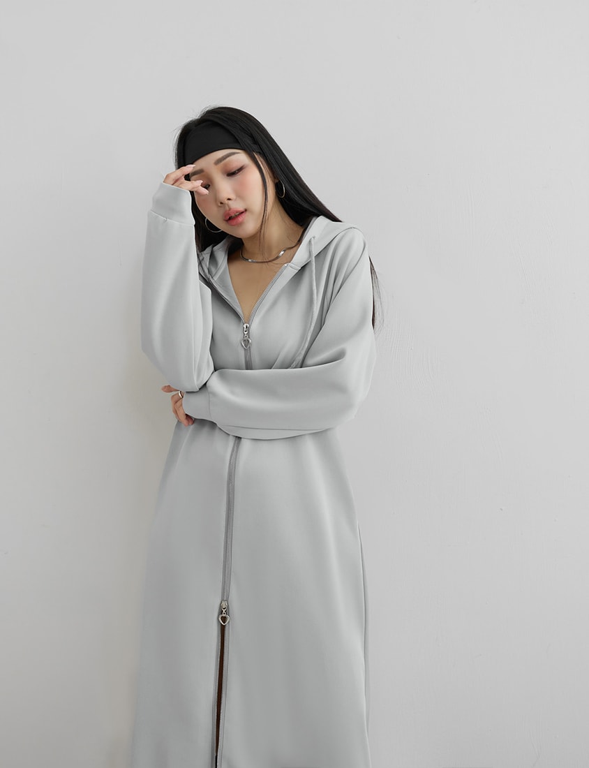 MUA! Heart Double-Zip Plus Size Hooded Maxi Dress