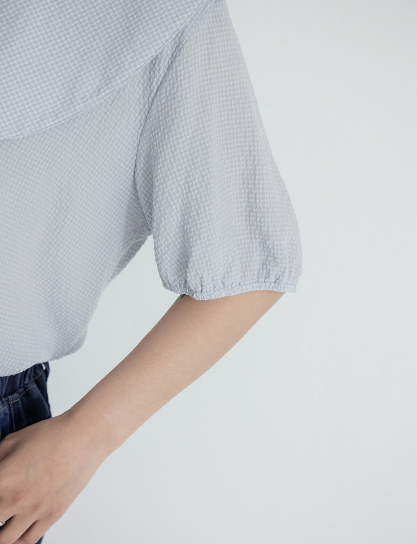 Cute Doll Collar Plaid Plus Size Shirt