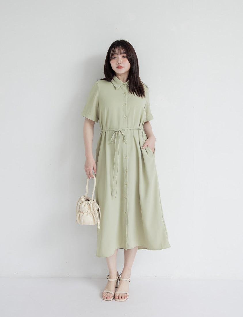 MISS. Minimal Shirt Plus Size Maxi Dress (With Belt)