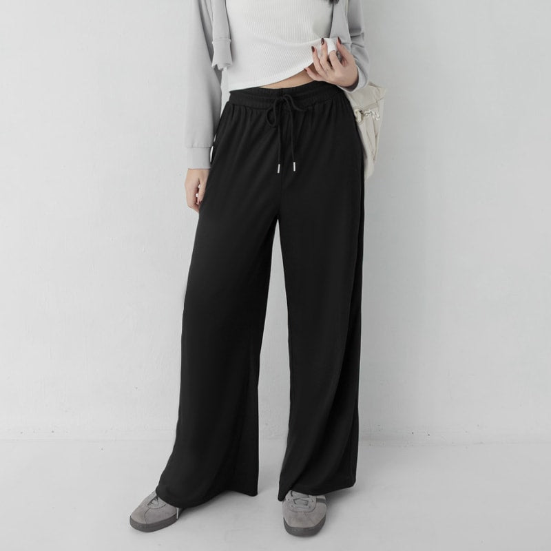 Hip-Contouring Slim Plus Size Wide Leg Pants (Long)