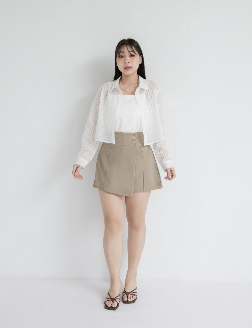 MISS. Korean Style Asymmetric Plus Size Tailored Skort