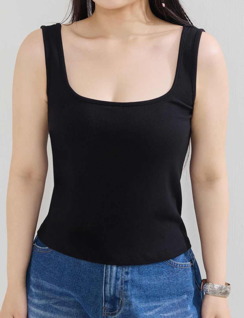 MUA! Sexy Open-Back Square Neck Plus Size Tank Top