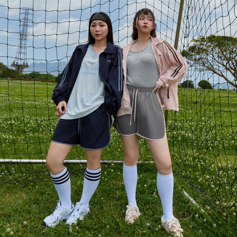 Instant Icy Cooling Contrast Plus Size Sport Shorts