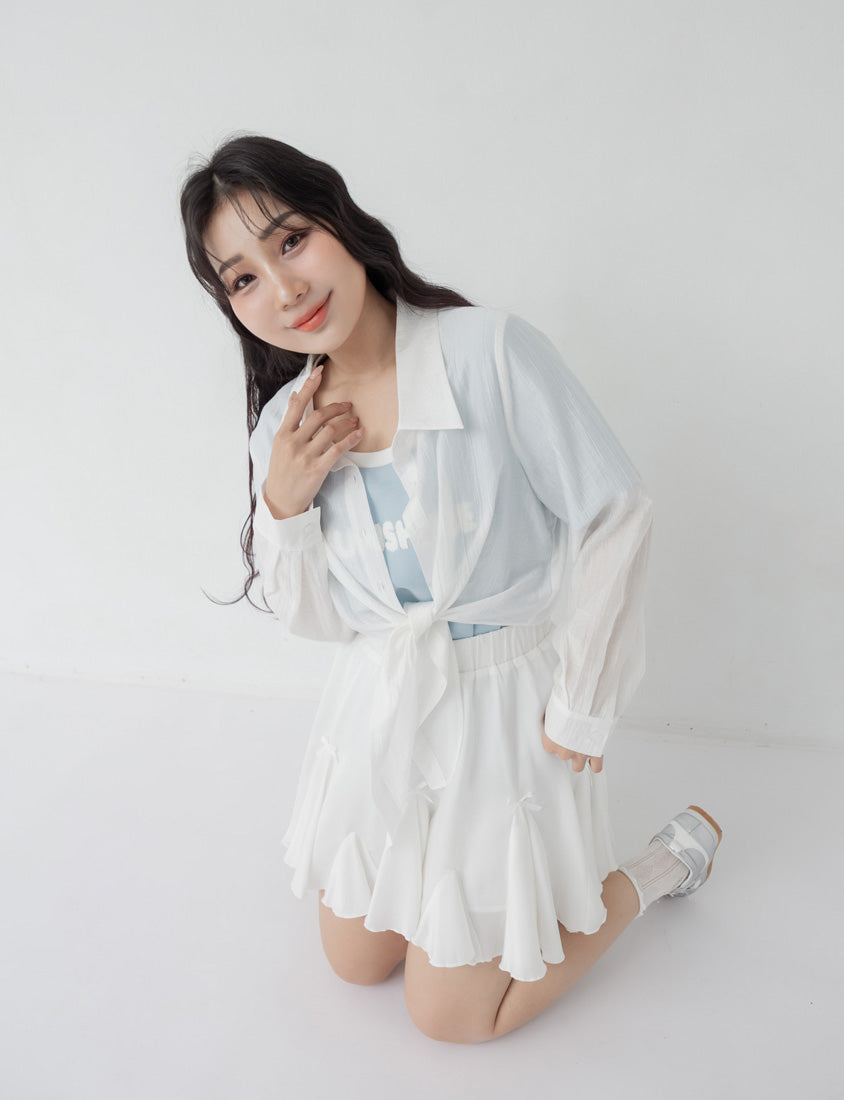 Contrast Fuzzy Embroidery Plus Size Crewneck Tee