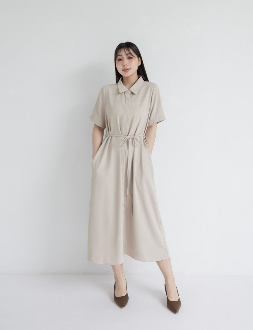 MISS. Minimal Shirt Plus Size Maxi Dress (With Belt)