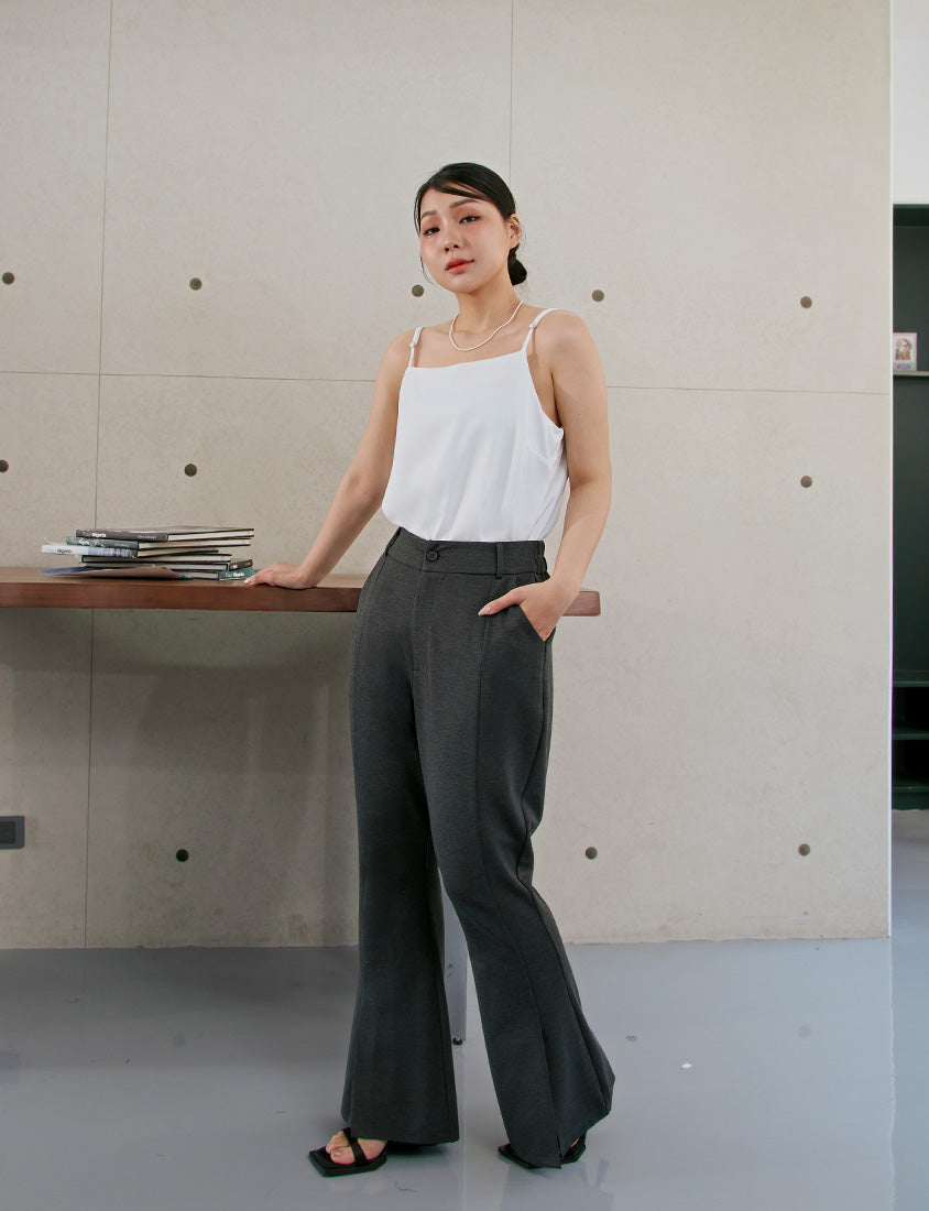 MISS. Pear-Shaped Friendly! Perfect Fit Slit Plus Size Flare Tailored Pants