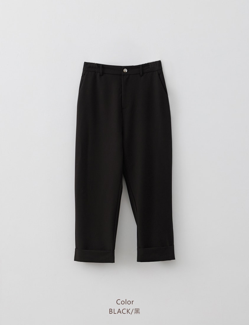 MISS. Boyfriend Style Cropped Cuffed Plus Size Tailored Pants
