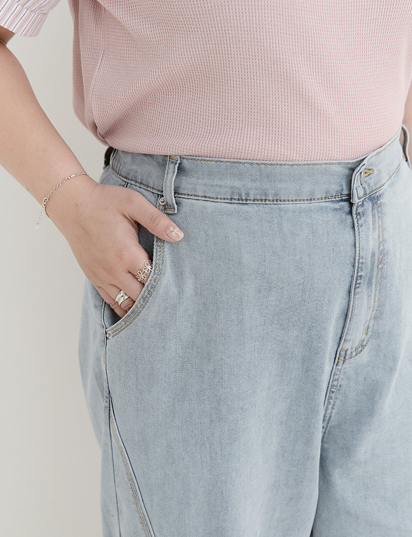 Apple-Shaped Friendly! Perfect Fit Plus Size Curved Leg Jeans