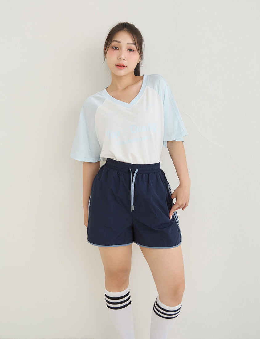 Instant Icy Cooling Contrast Plus Size Sport Shorts