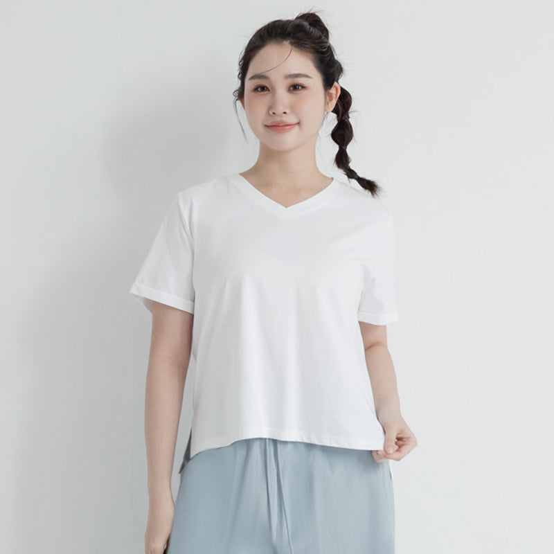 Instant Icy Cooling Sorona Plus Size V-Neck Tee