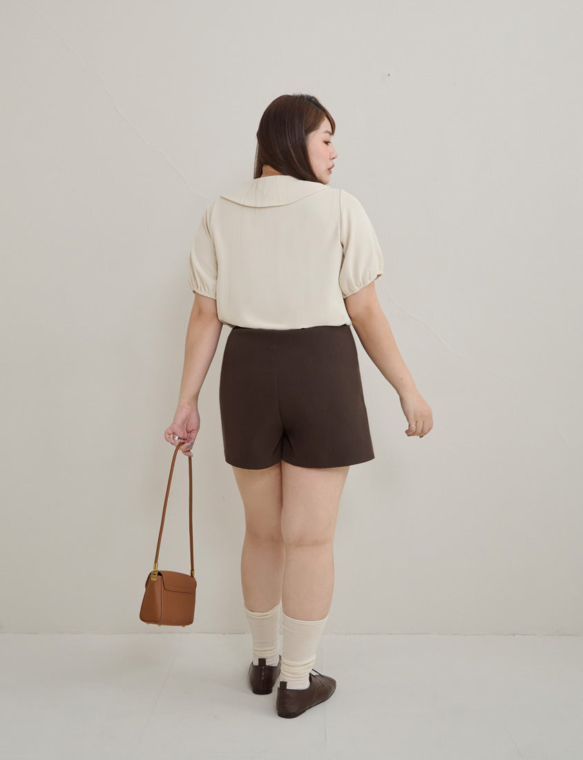 MISS. Silky Cool Wrinkle-Resistant Tie-Front Plus Size Collar Shirt