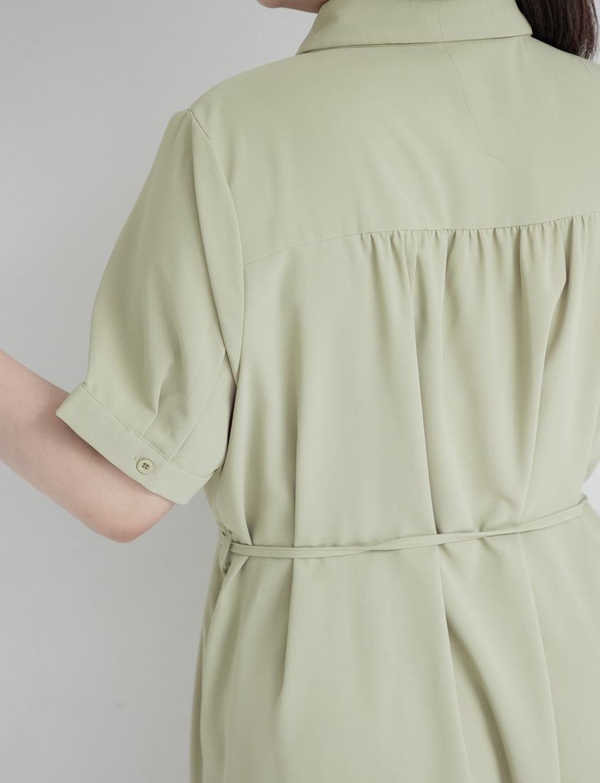 MISS. Minimal Shirt Plus Size Maxi Dress (With Belt)