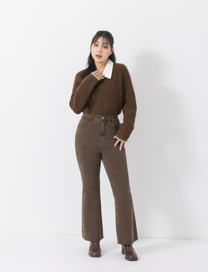 Vintage-Wash Plus Size Flared Jeans