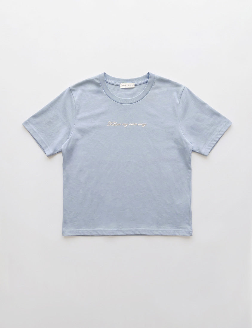MISS. Elegant Contrast Letter Print Plus Size Tee