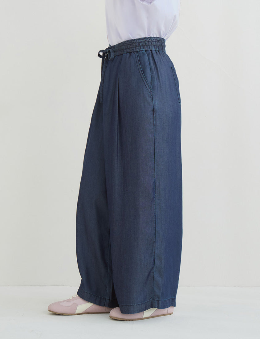 Cooling Lyocell Denim Plus Size Drawstring Pants