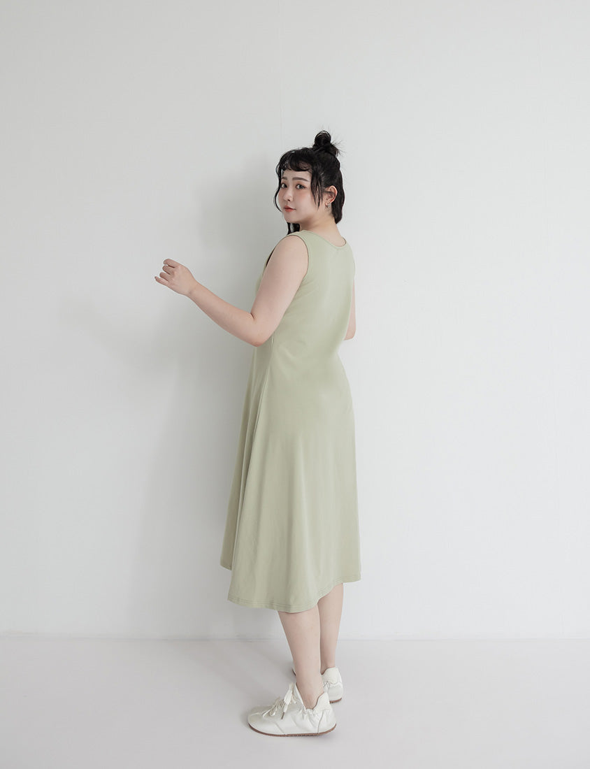 Skin-Friendly Stretch Faux Two Piece Plus Size Maxi Dress