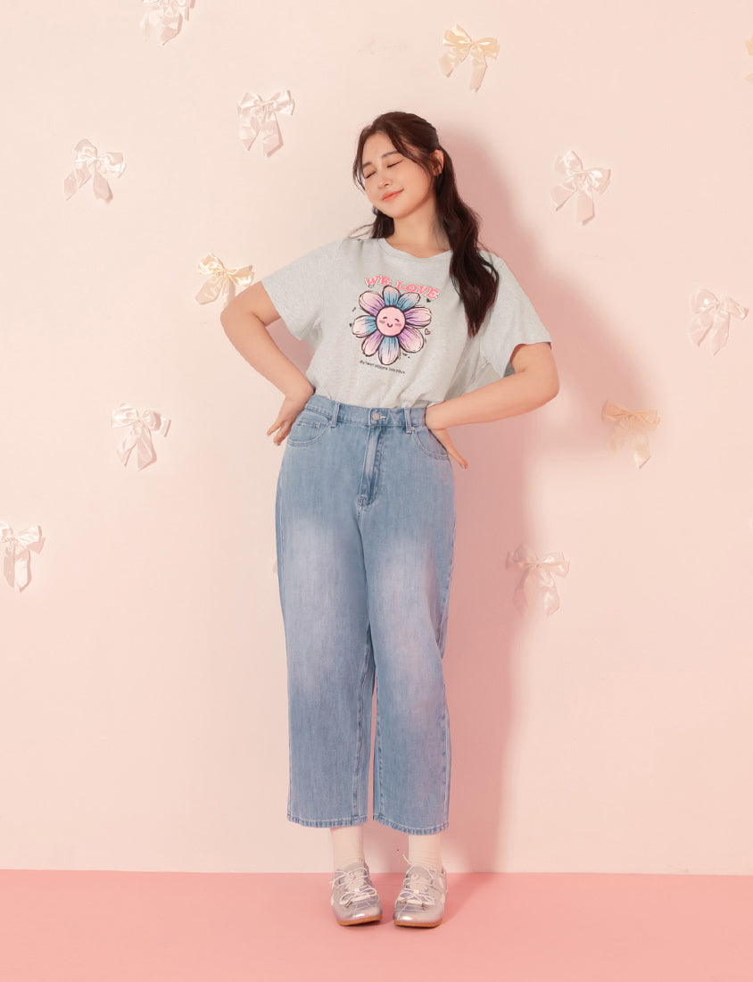 Standard Perfect Fit Slim Straight Cropped Plus Size Jeans