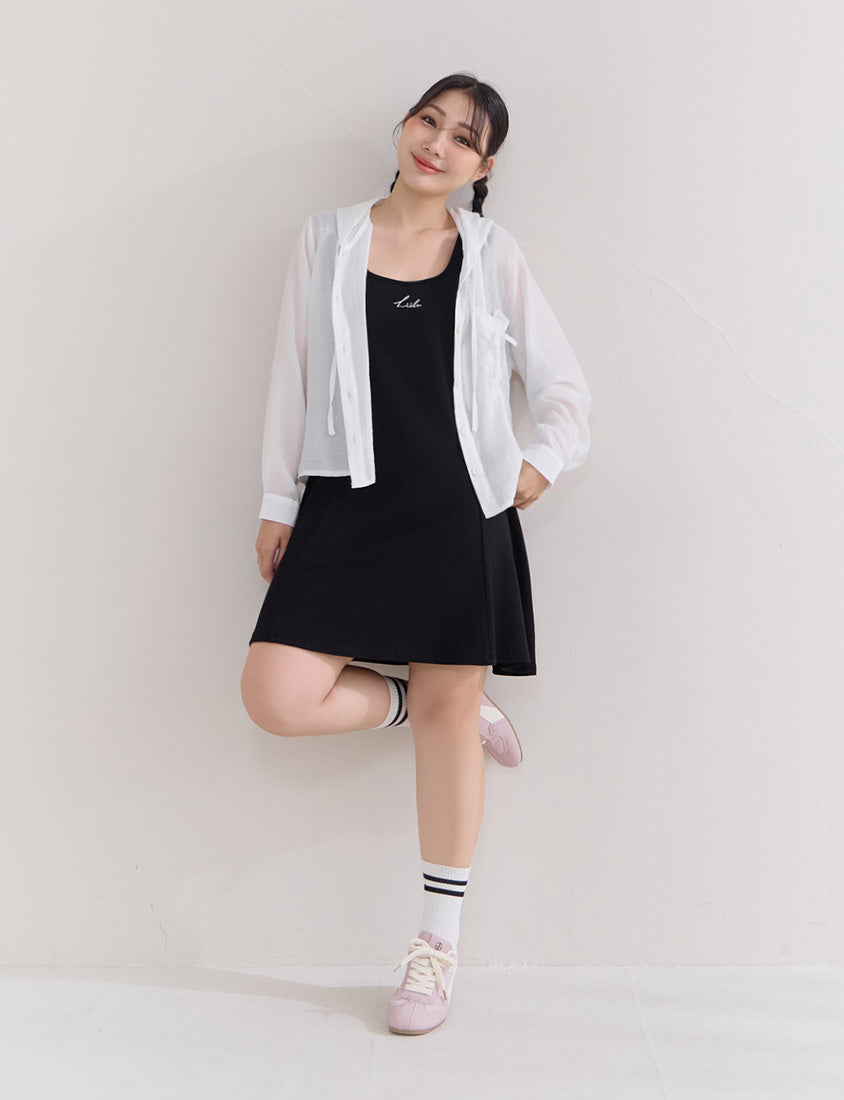 Cute Bow Pocket Sheer Hooded Plus Size Jacket