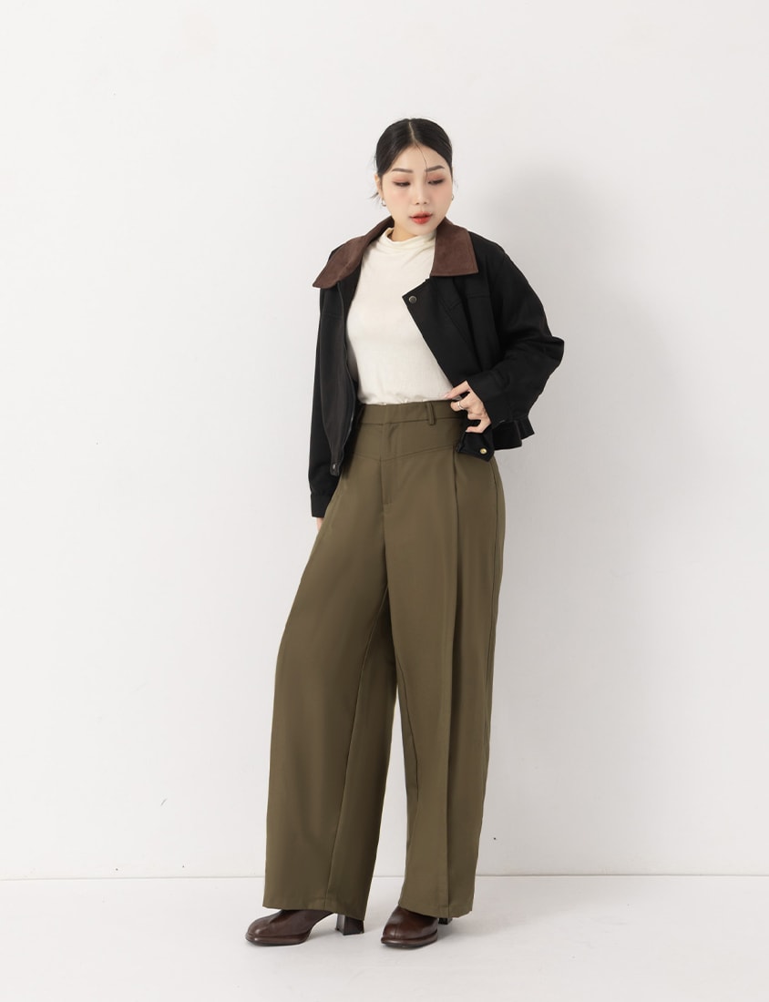 MUA! Semi Sheer TENCEL Wool Mock Neck Plus Size Long Sleeve Top