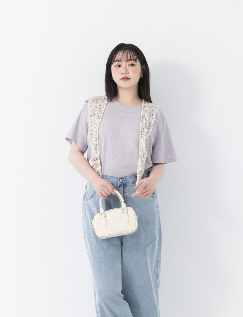 Basic Crinkle Plus Size Crewneck Top