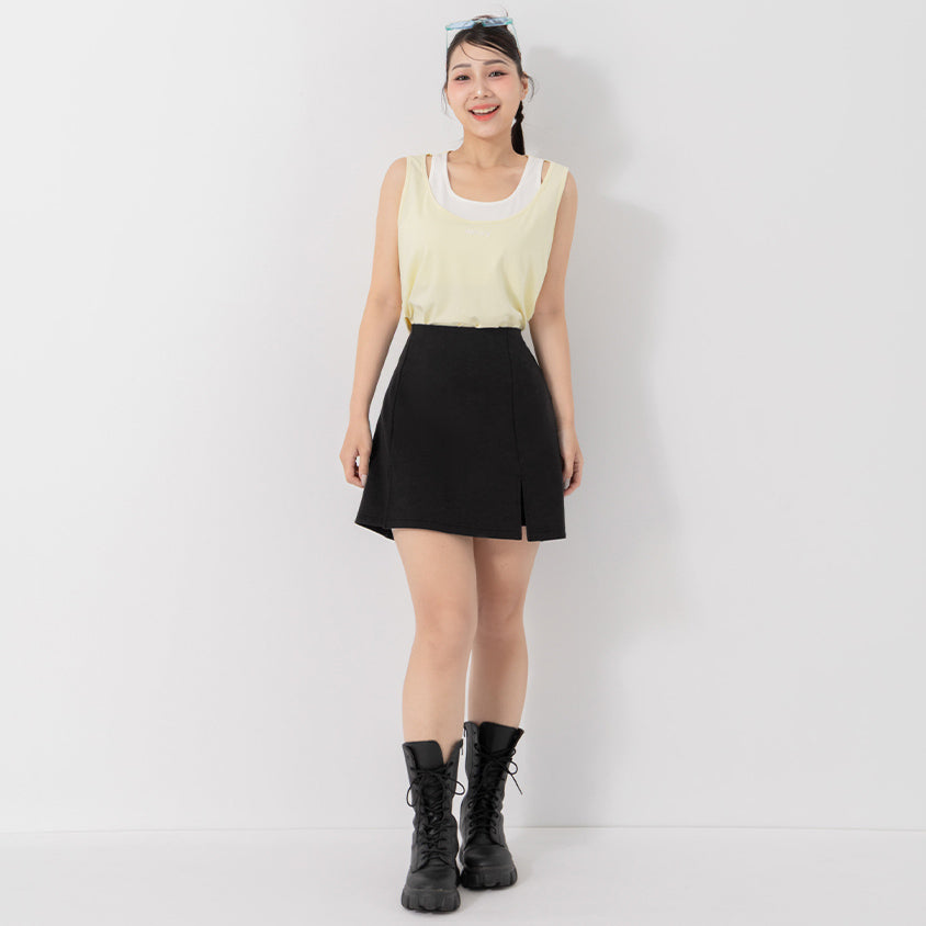 Cloud Cotton A-line Slit Plus Size Skort