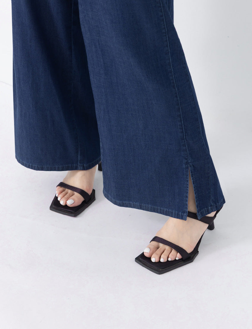 Lightweight Tencel Silky Denim Slit Plus Size Pants