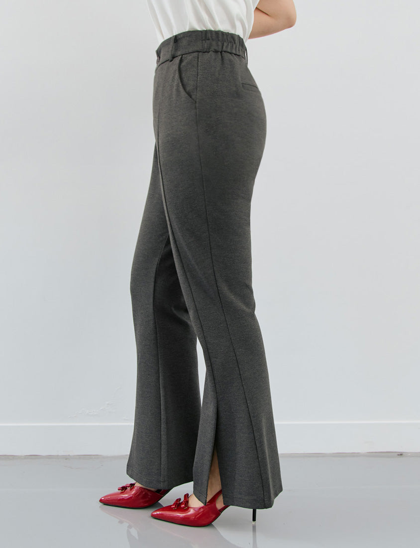 MISS. Pear-Shaped Friendly! Perfect Fit Slit Plus Size Flare Tailored Pants