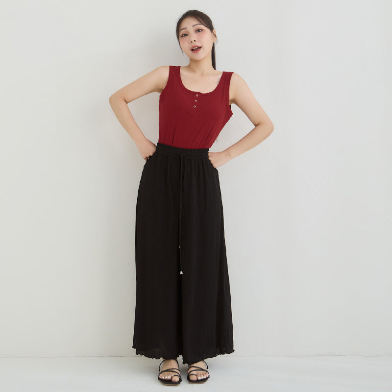 Cooling Lyocell Ribbed Crewneck Plus Size Tank Top