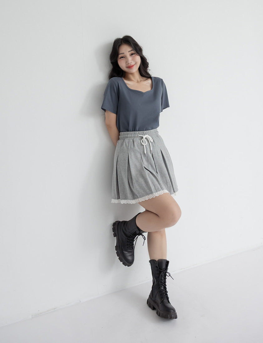 Upgraded 2.0! Sweetheart Neckline Plus Size Slim Tee