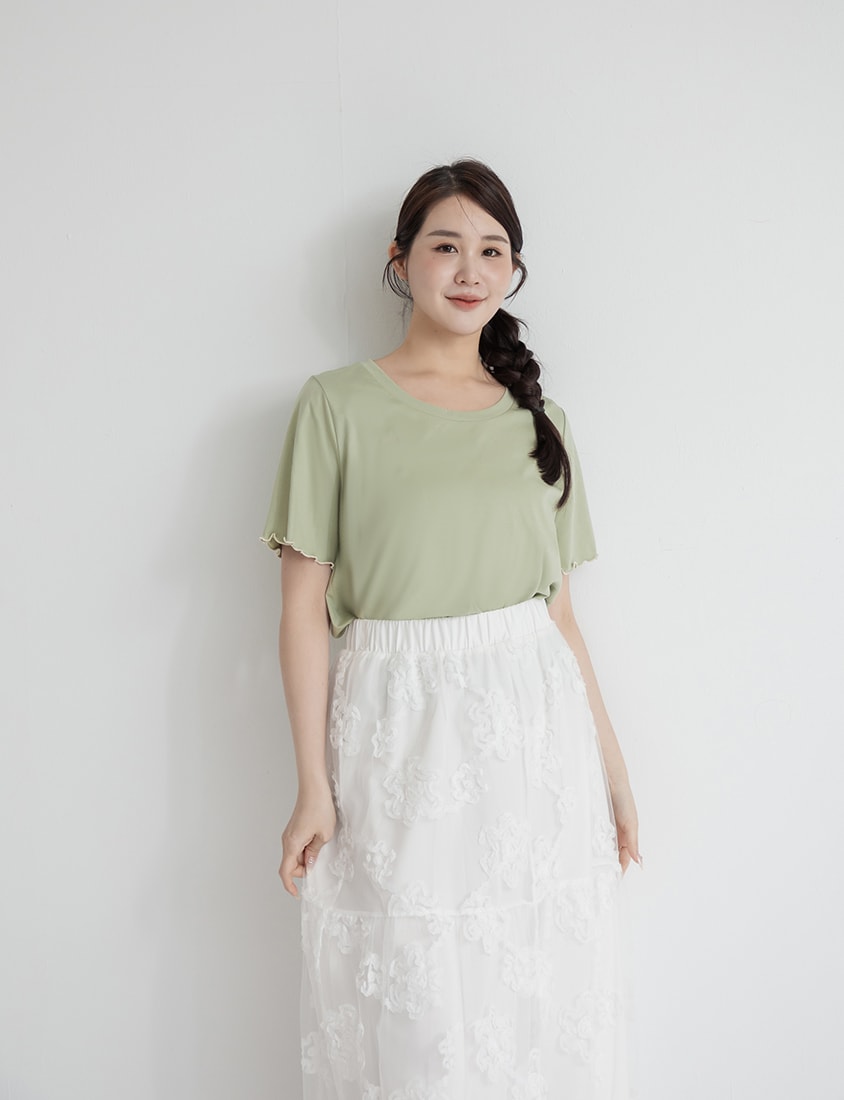 3D Floral Tiered Mesh Plus Size Maxi Skirt