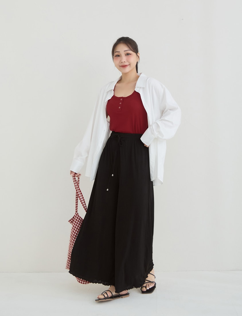 Instant Icy Cooling Slimming Ribbed Plus Size Wide Leg Pants