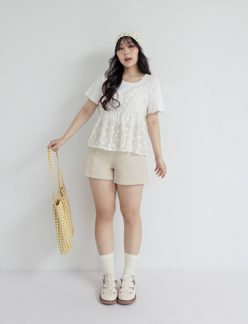 Playful Bubble Plaid Plus Size Two-Piece Set