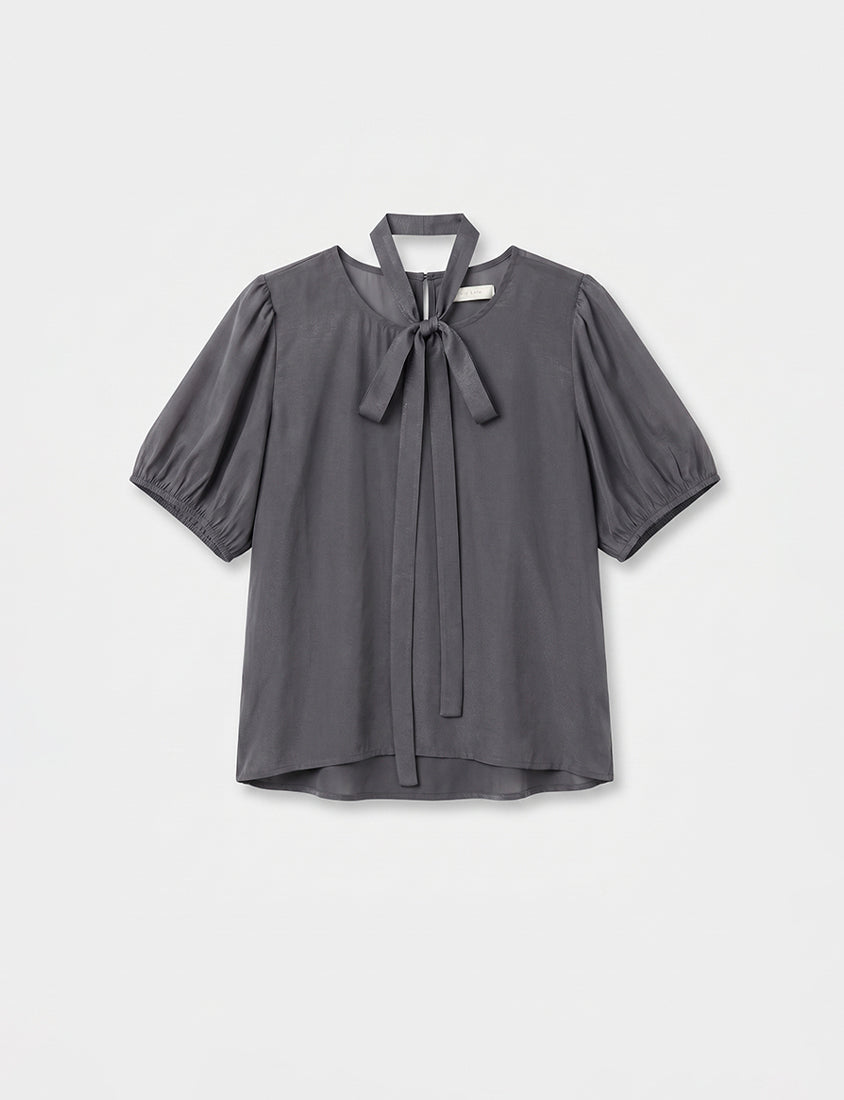MISS. Elegant Two-Piece Sheer Plus Size Top (With Tie)