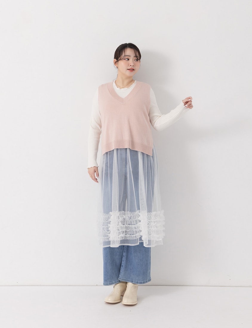 MISS. Soft Tencel Silky Wool Plus Size Knit Vest