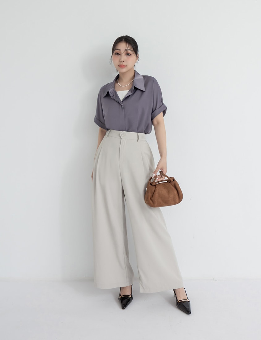 MISS. Lightweight Chiffon Waist Plus Size Long Pants